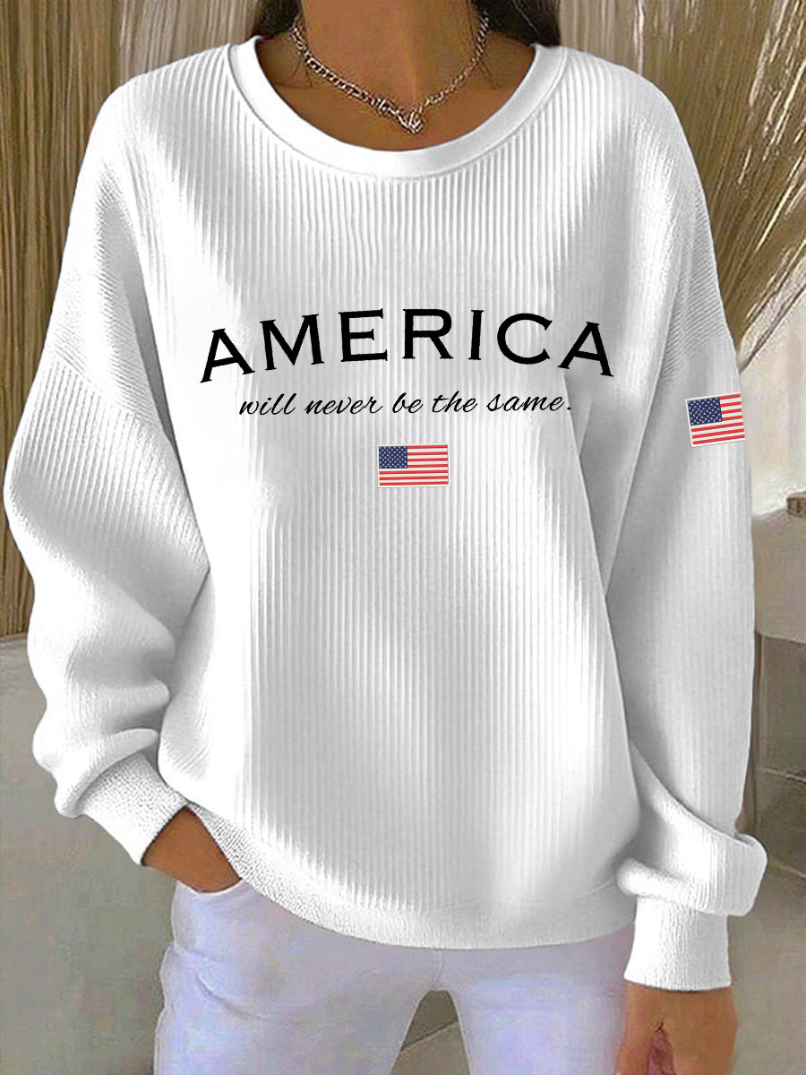 Women's American Will Never Be The Same Printed Casual Sweatshirt-America250
