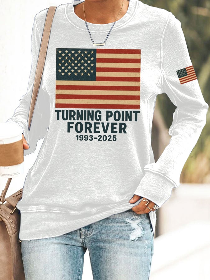 Women's TP Forever 1993 2025 Print Round Neck Sweatshirt-America250