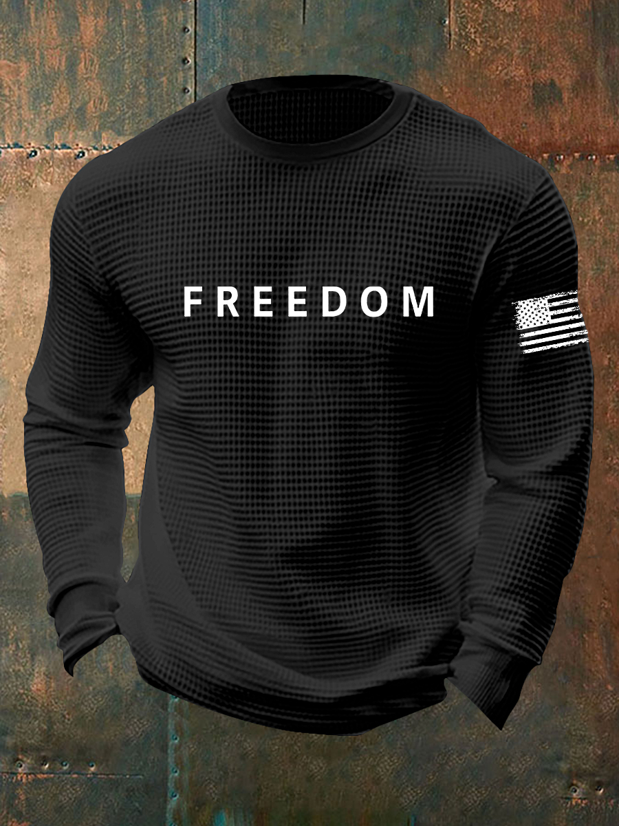 Men's Freedom Is Not Free R.I.P C.K Waffle Long Sleeve T-Shirt-America250