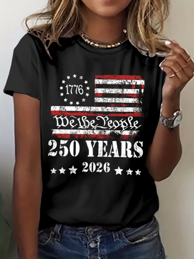Women's 250th America Anniversary Casual Printed T-Shirt-America250