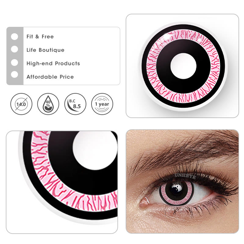 Uniieye Nebulos Pink Cosplay Colored Contact Lenses-UNIIEYE