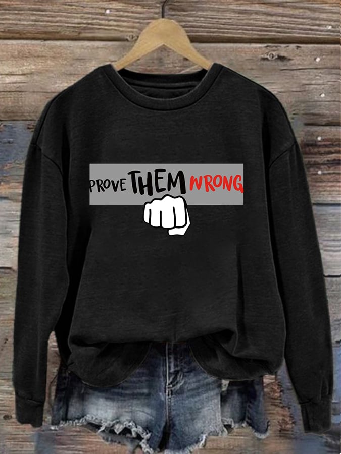 Women'S Casual Letter Print Long-Sleeved Sweatshirt-America250