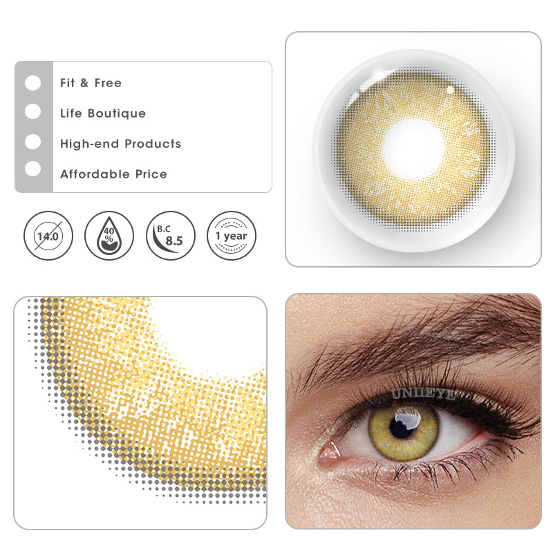 Uniieye Russian Girl Brown Prescription Colored Contact Lenses-UNIIEYE