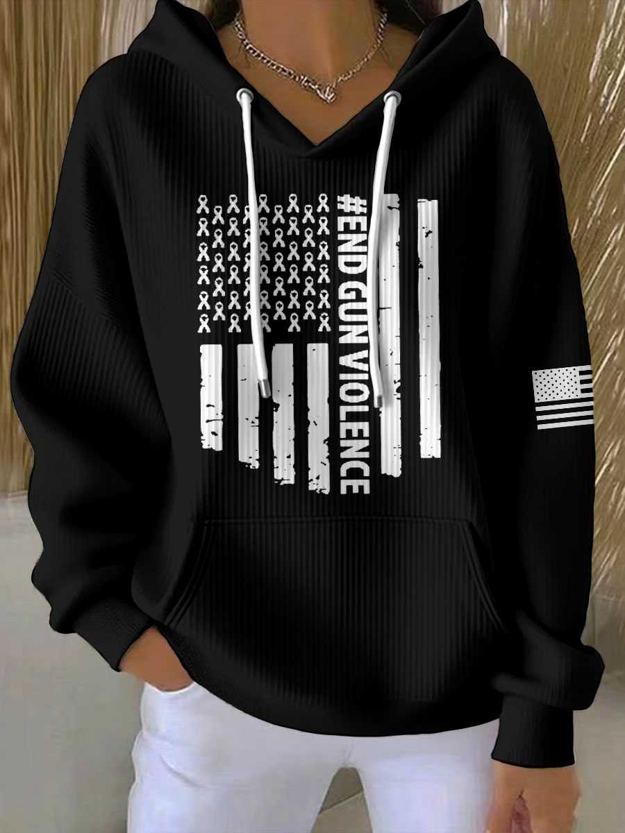 Women's End Gun Violence Printed Hoodie-America250