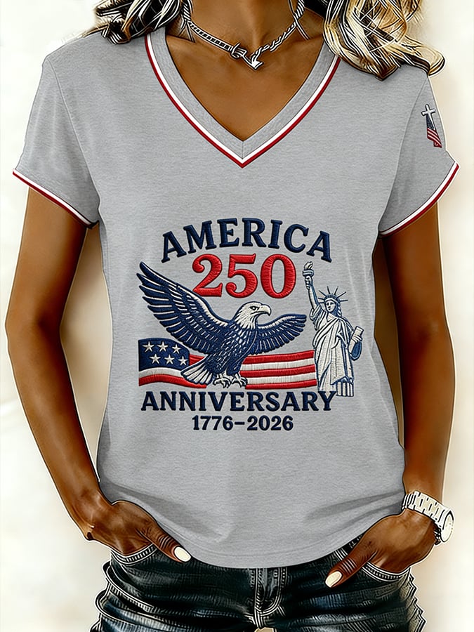 Women's Vintage America 250th Anniversary Faith Print T-Shirt-America250