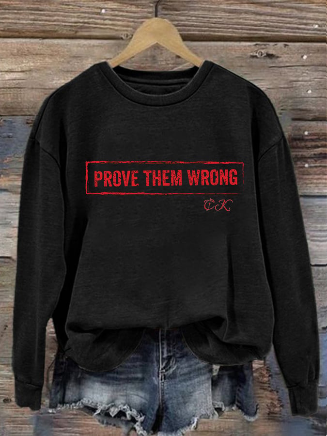 Women'S Casual Letter Print Long-Sleeved Sweatshirt-America250