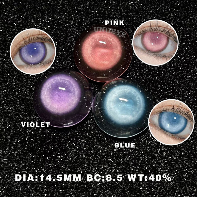 Uniieye Cyber Mesh Blue Prescription Cosplay Colored Contact Lenses | 6 Months-UNIIEYE