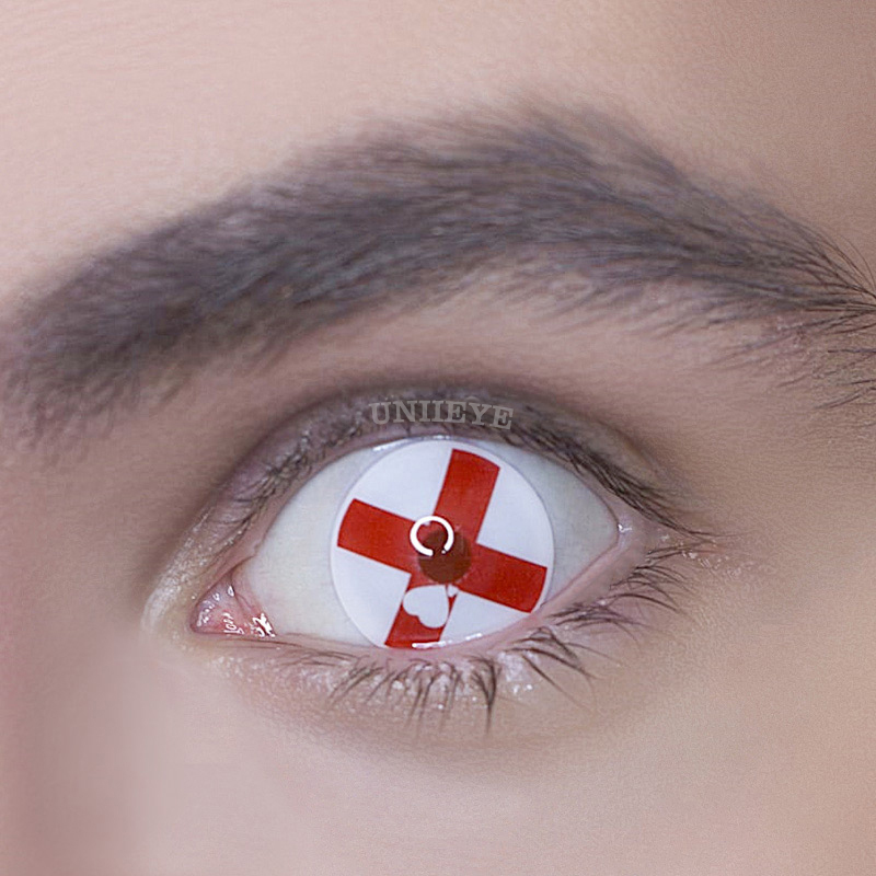 Uniieye Blind Red Cross Cosplay Colored Contact Lenses-UNIIEYE
