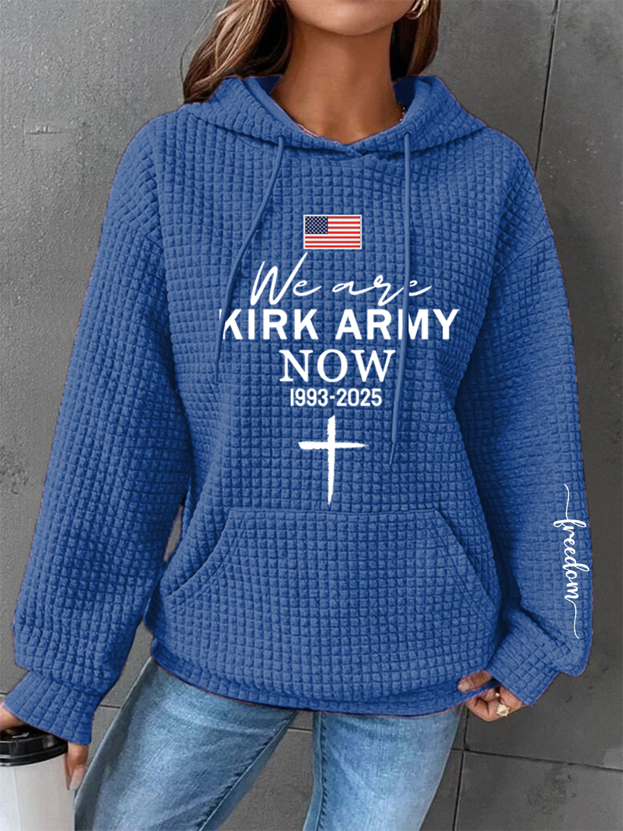 Women's We Are Kirk Army Now! R.I.P C.K Waffle Hoodie-America250