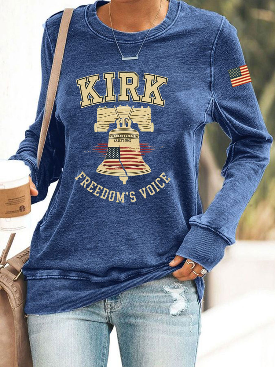 Women's Voice of Freedom Print Casual Sweatshirt-America250