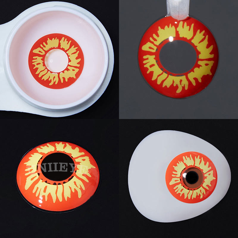 Uniieye Flame Prescription Cosplay Colored Contact Lenses-UNIIEYE