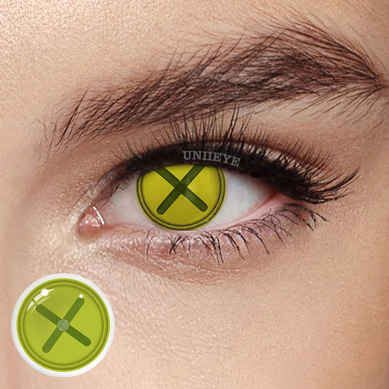 Uniieye Blind Button Eye Green Cosplay Colored Contact Lenses-UNIIEYE