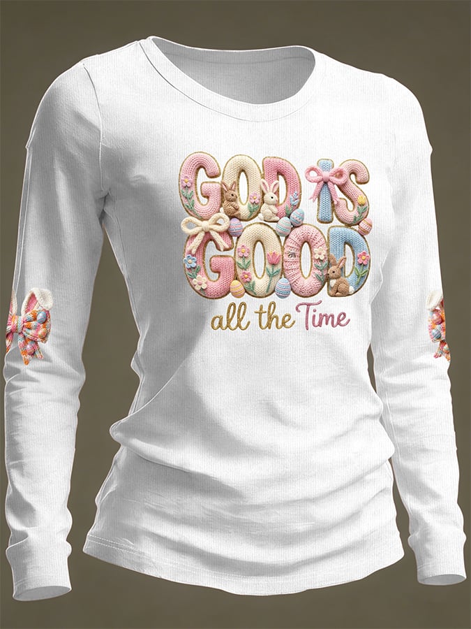 Women's God Is Good All The Time Print Casual Top-America250