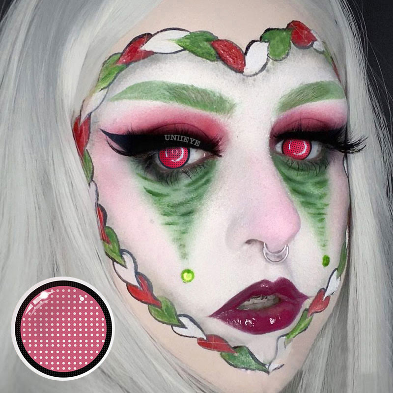 Uniieye Blind Red Manson Mesh Cosplay Colored Contact Lenses-UNIIEYE