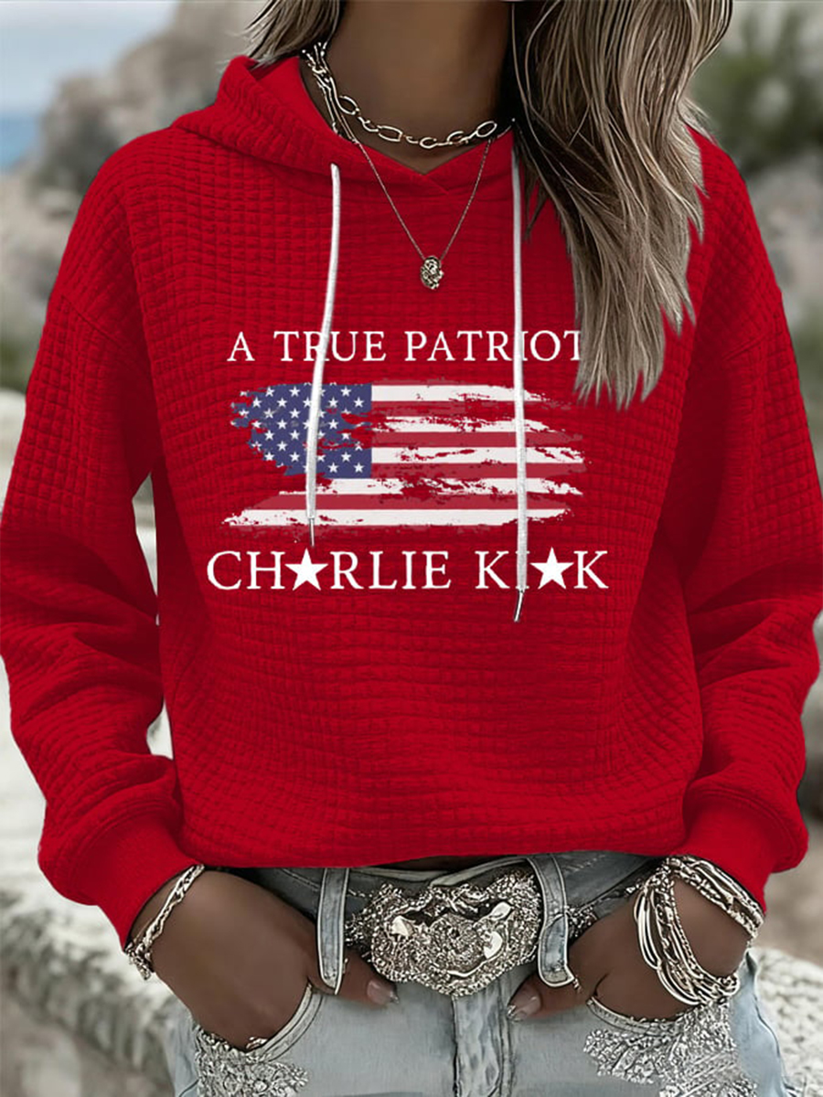 Women's TP Flag Printed Hoodie-America250