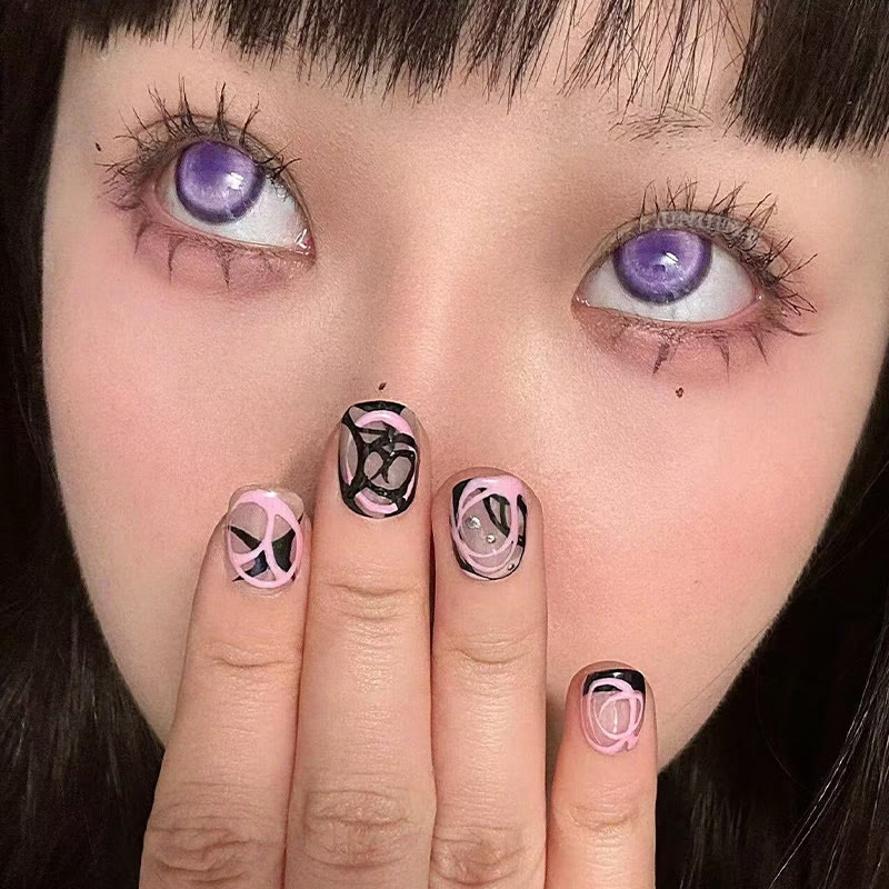 Uniieye Cyber Mesh Violet Prescription Cosplay Colored Contact Lenses | 6 Months-UNIIEYE