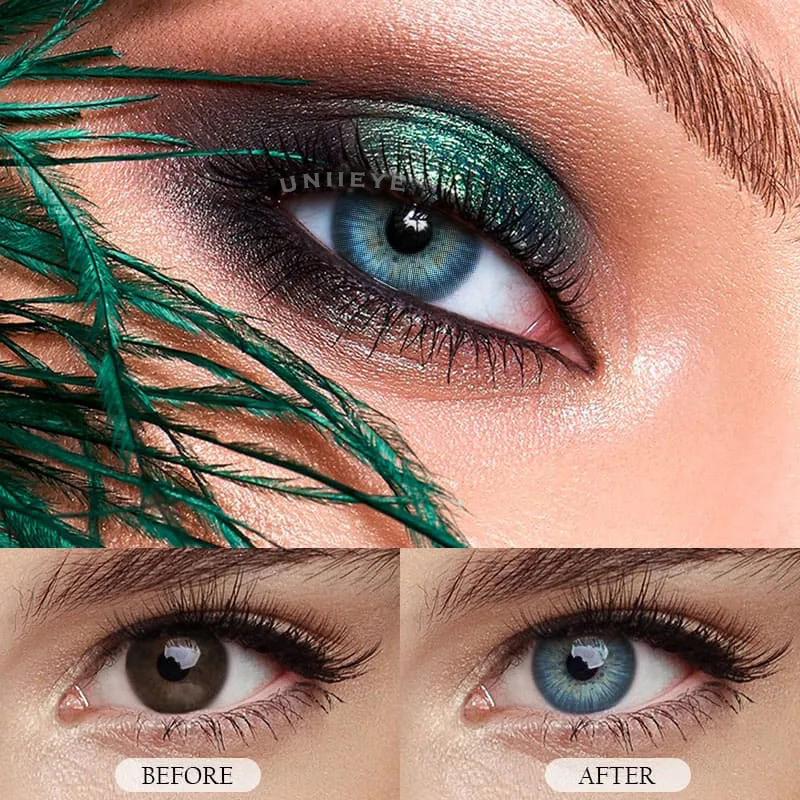 Uniieye New York III Blue Prescription Colored Contact Lenses