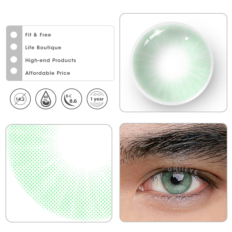 Uniieye Hidrocor II Verde Prescription Men Colored Contact Lenses