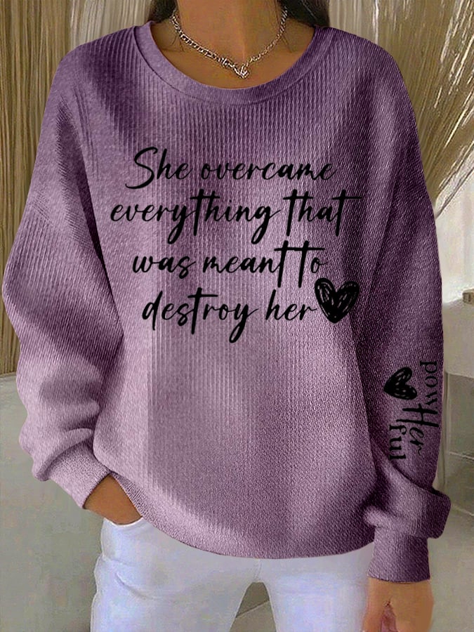 Women's Retro Faith Print Casual Sweatshirt-America250
