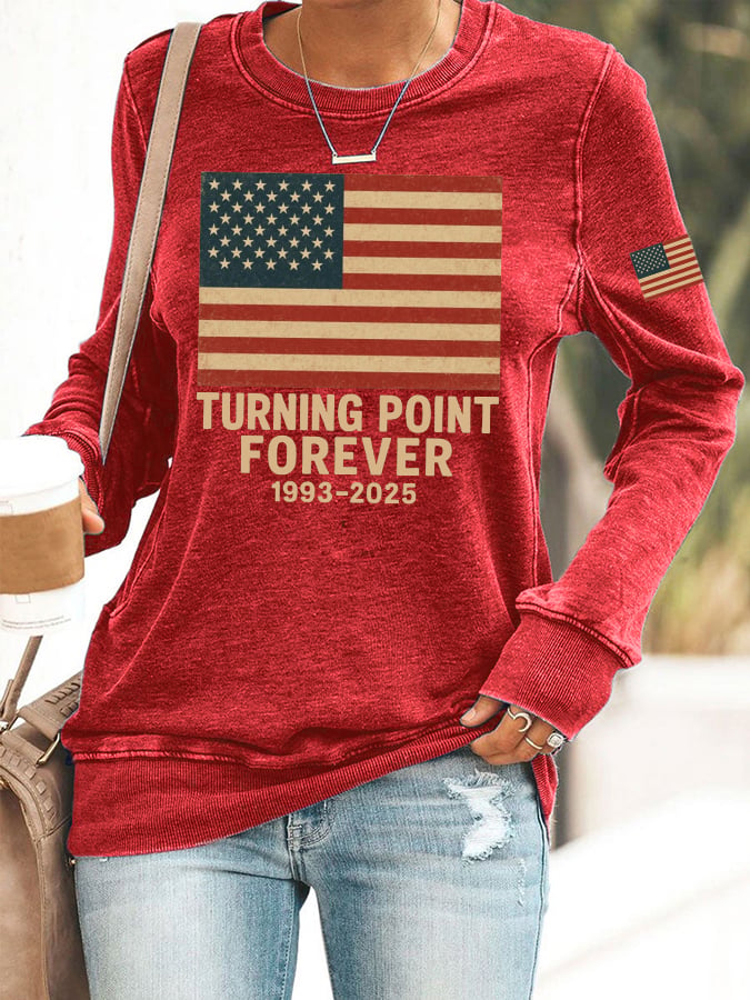 Women's TP Forever 1993 2025 Print Round Neck Sweatshirt-America250