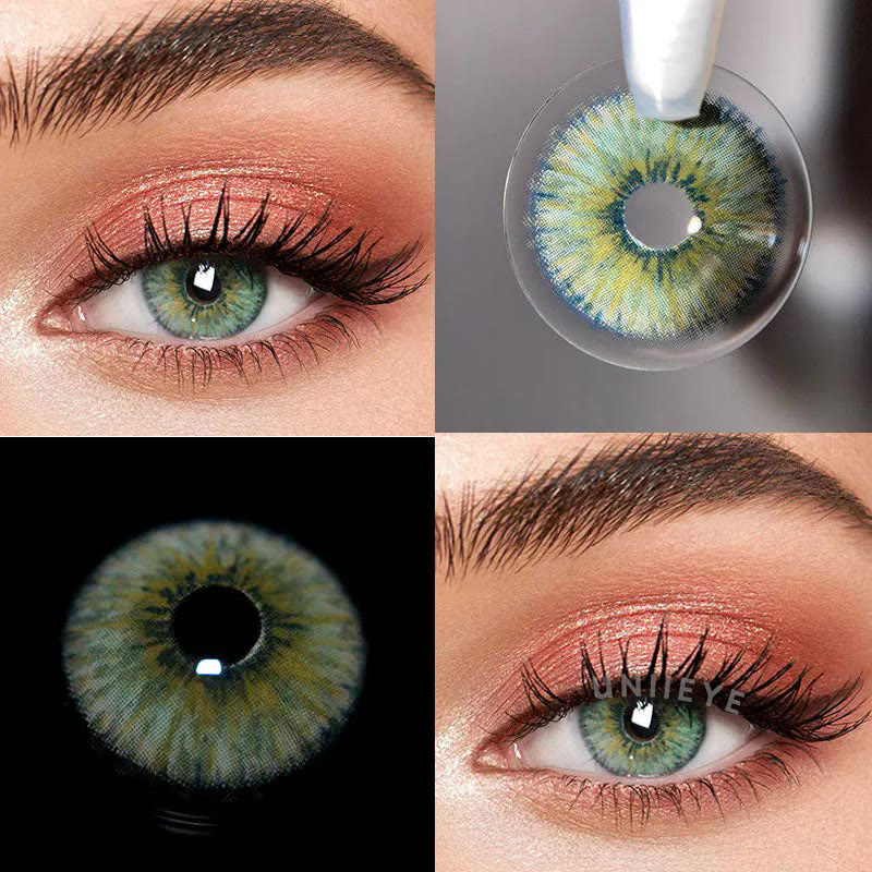 Uniieye Rebirth Cosmic Green Prescription Men Colored Contact Lenses