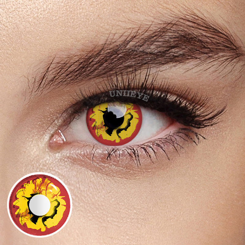 Uniieye Bloom Red Prescription Cosplay Colored Contact Lenses-UNIIEYE