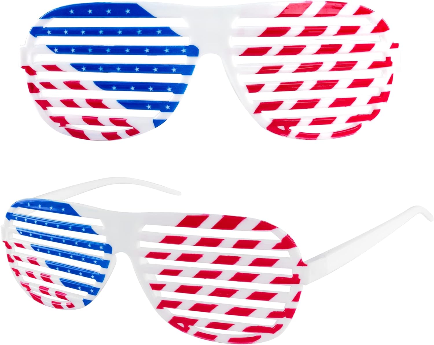 American Flag USA Plastic Shutter Glasses Party Props, Decoration (12 Pairs)-America250