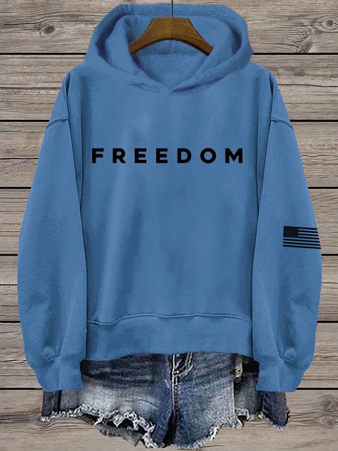 Women's Freedom Print Hooded Sweatshirt-America250
