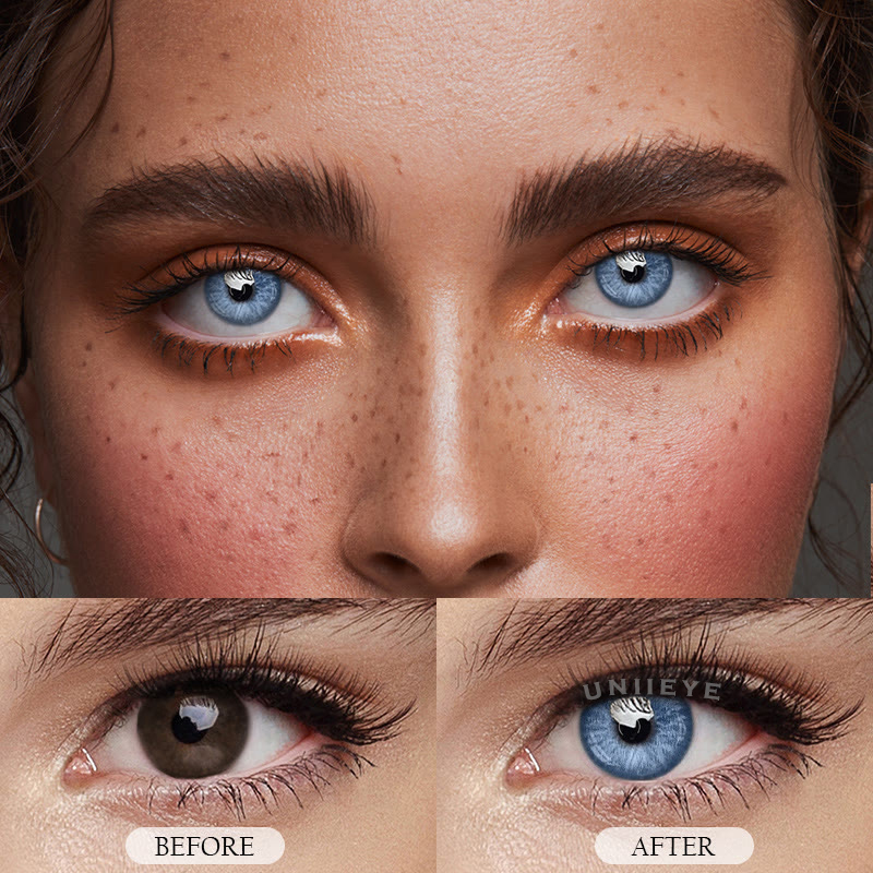 Uniieye Rime Blue Prescription Colored Contact Lenses