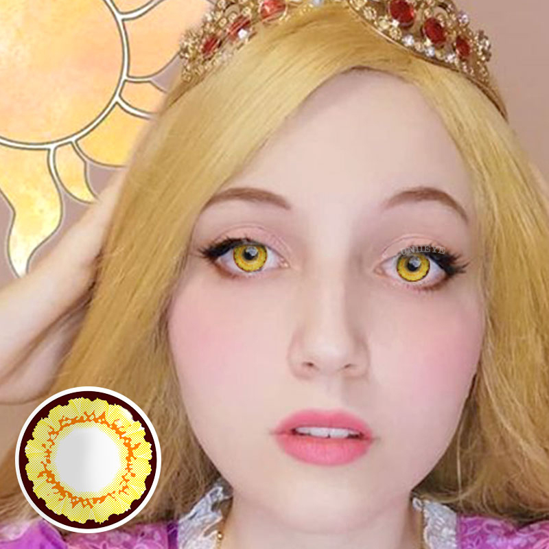 Uniieye Sunflower Yellow Brown Prescription Cosplay Colored Contact Lenses-UNIIEYE