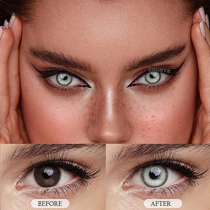 Uniieye Fox's Eye Grey Prescription Colored Contact Lenses-UNIIEYE