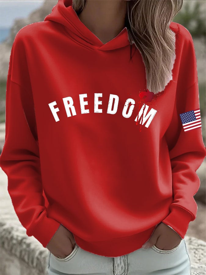 Women's Commemorative Leader Print Hooded Sweatshirt-America250