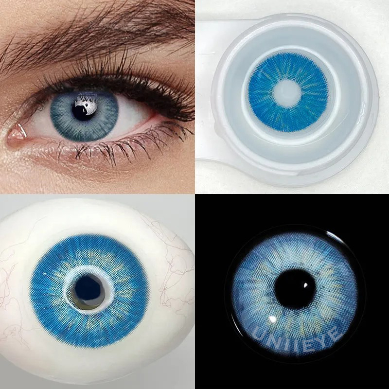 Uniieye New York III Blue Prescription Colored Contact Lenses