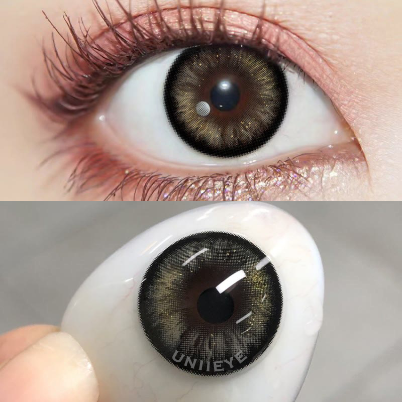 Uniieye Pearlescent Black Prescription Colored Contact Lenses