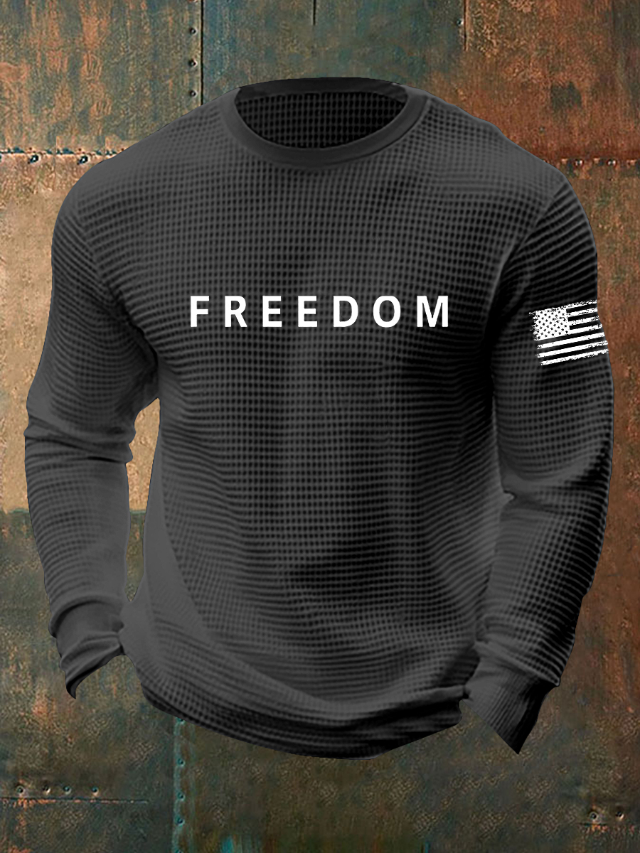 Men's Freedom Is Not Free R.I.P C.K Waffle Long Sleeve T-Shirt-America250