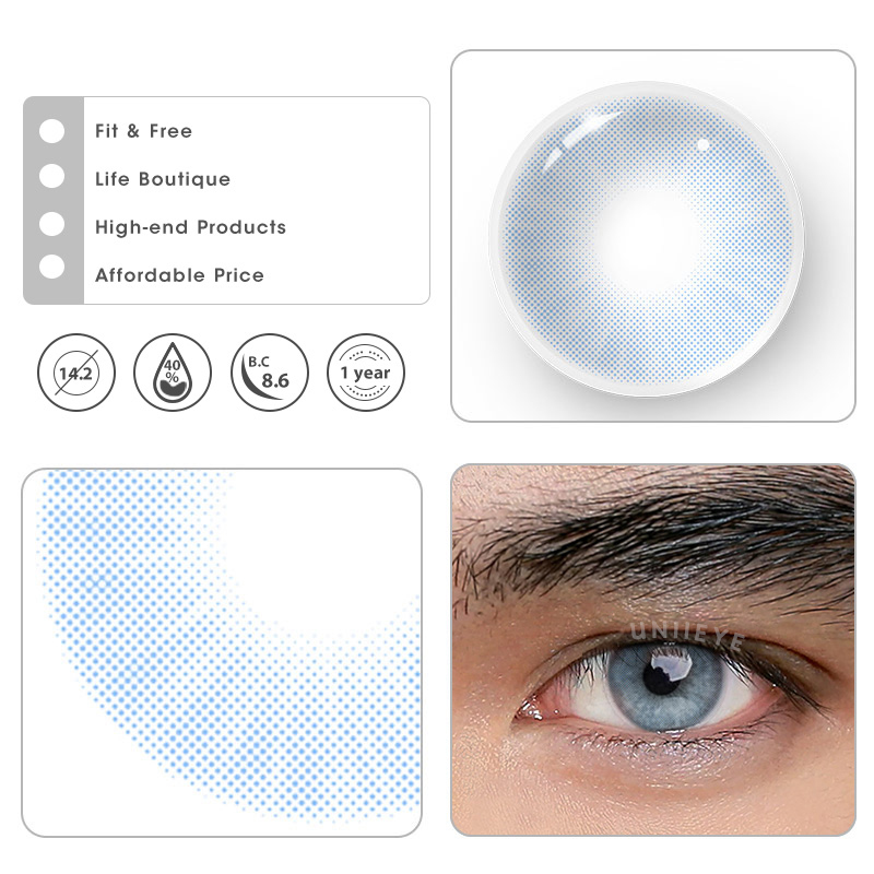 Uniieye Hidrocor II Azul Prescription Men Colored Contact Lenses