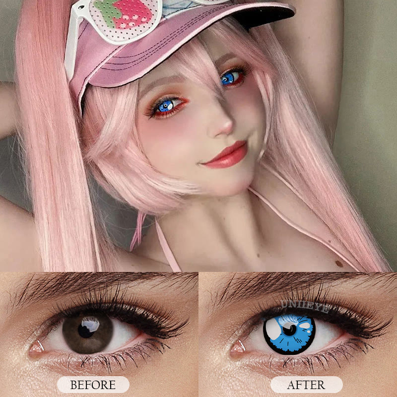 Uniieye Black Lobelia Blue Cosplay Colored Contact Lenses-UNIIEYE