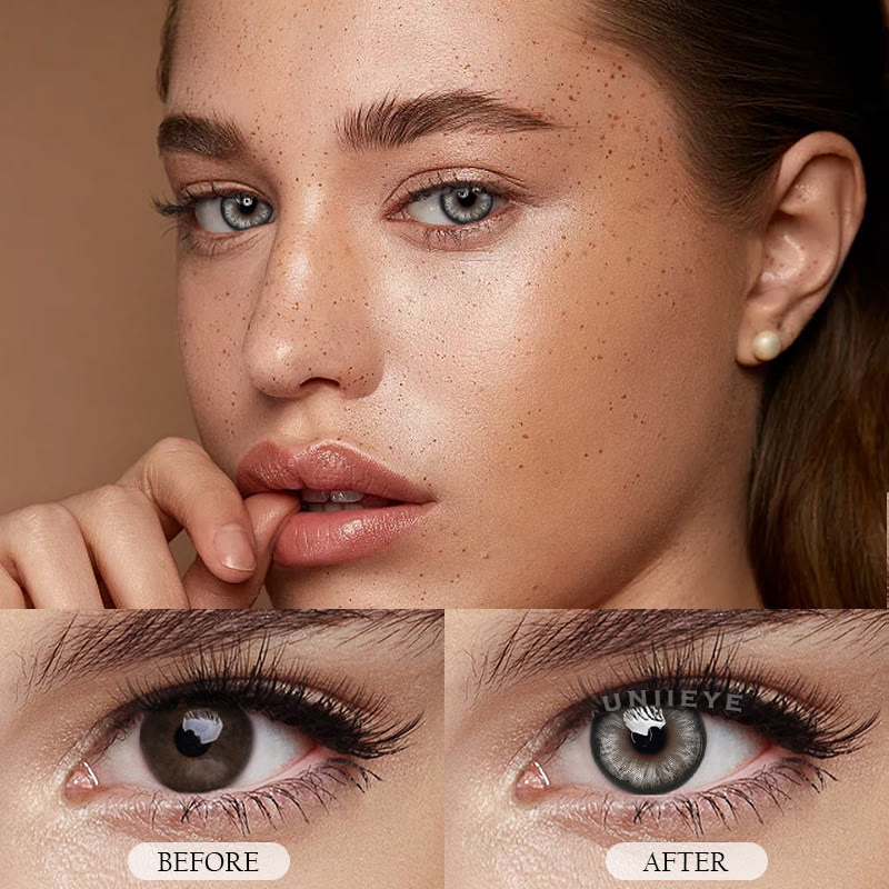 Uniieye Pearlescent Grey Prescription Colored Contact Lenses