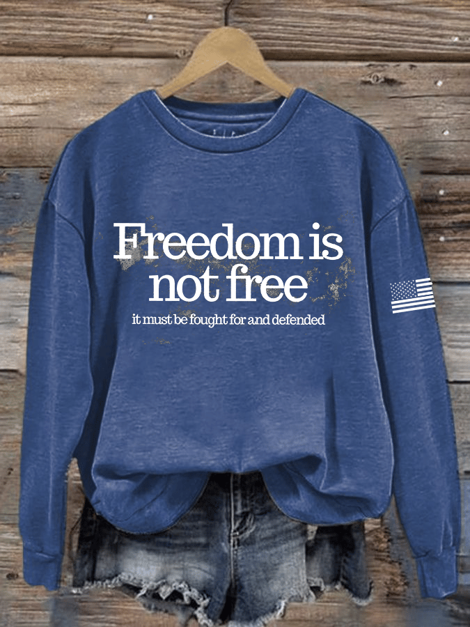 Women's Hot Events Printed Crew Neck Sweatshirt-America250