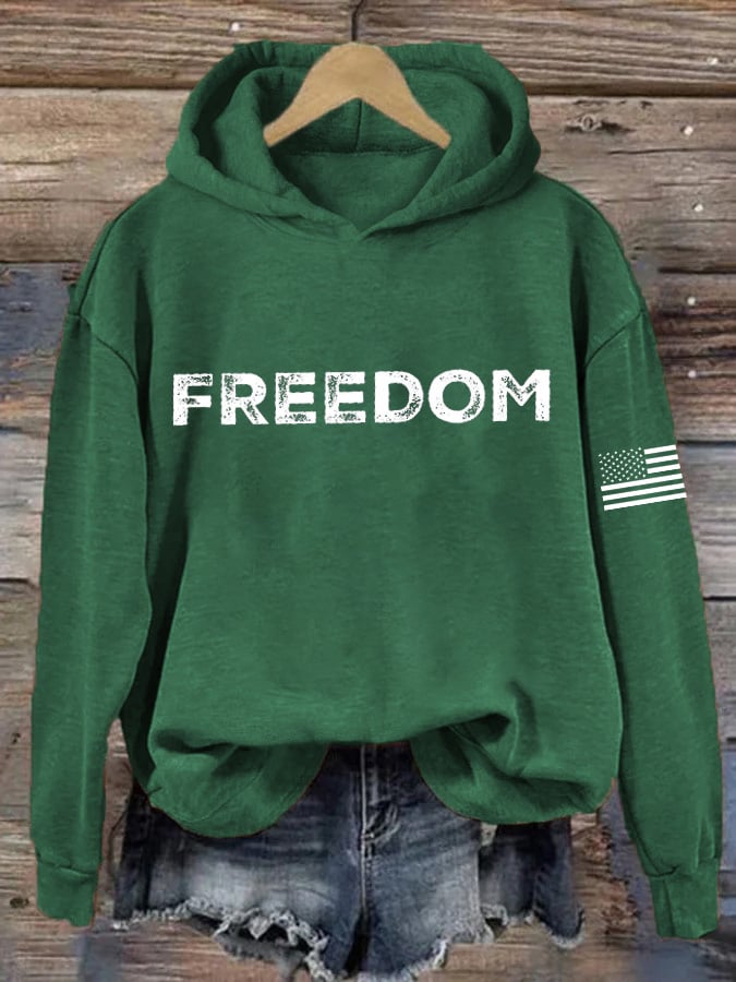 Women's freedom Print Casual Hoodie Sweatshirt-America250