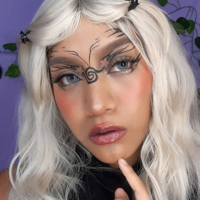 Uniieye Black White Spiral Prescription Cosplay Colored Contact Lenses-UNIIEYE