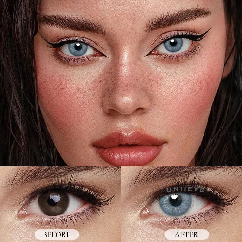 Uniieye Unspoken Mirage Blue Prescription Colored Contact Lenses