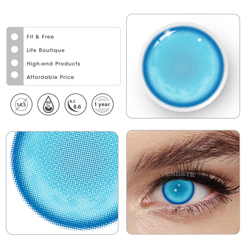 Uniieye Hatsune Miku Blue Prescription Cosplay Colored Contact Lenses-UNIIEYE