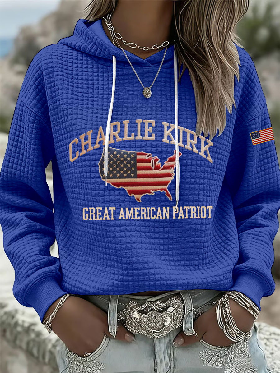 Women's Patriotic Waffle Hoodie-America250