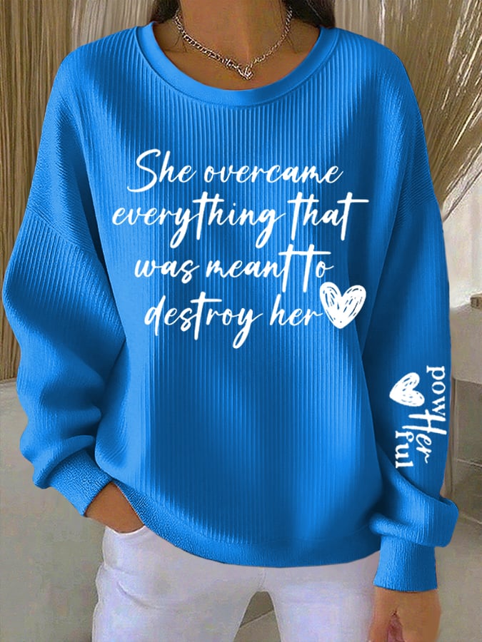 Women's Retro Faith Print Casual Sweatshirt-America250