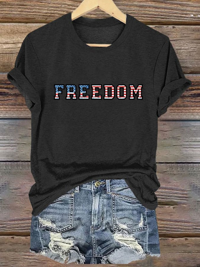 Women's Freedom Print T-shirt-America250