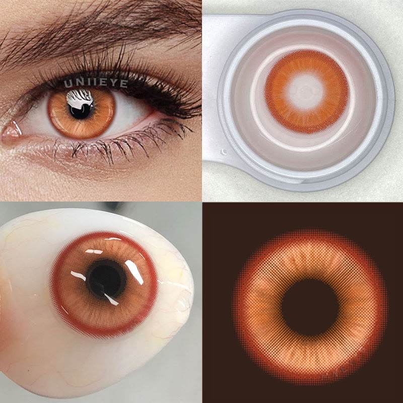 Uniieye Magic Coral Orange Brown Prescription Colored Contact Lenses
