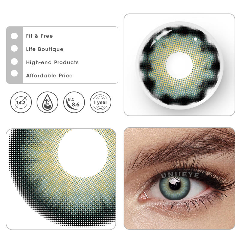 Uniieye Horizon Green Prescription Colored Contact Lenses