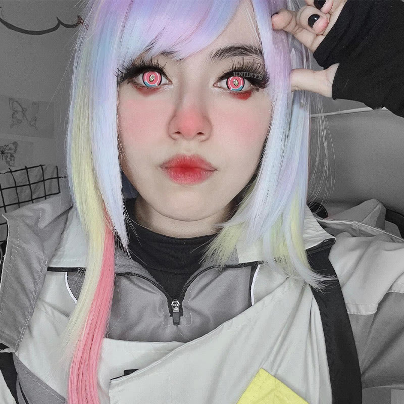 Uniieye Blind Titan Pink Cosplay Colored Contact Lenses-UNIIEYE