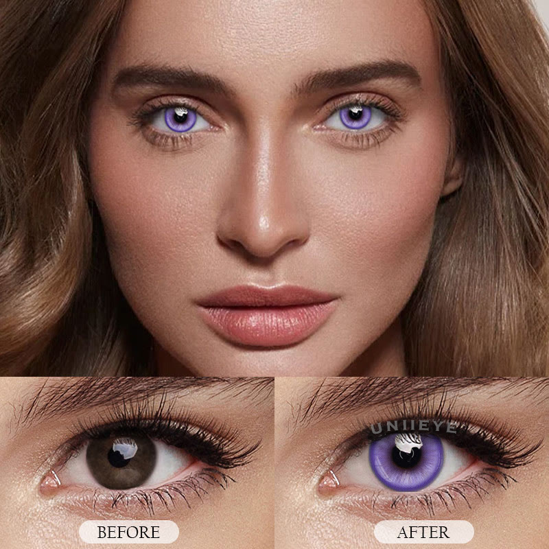 Uniieye Magic Coral Blue Violet Prescription Colored Contact Lenses